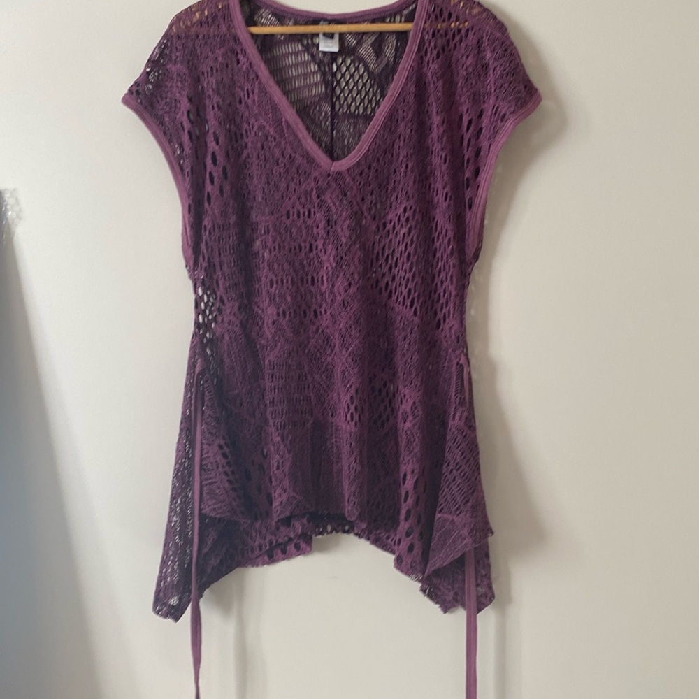 Purple Knit Beach cover up.